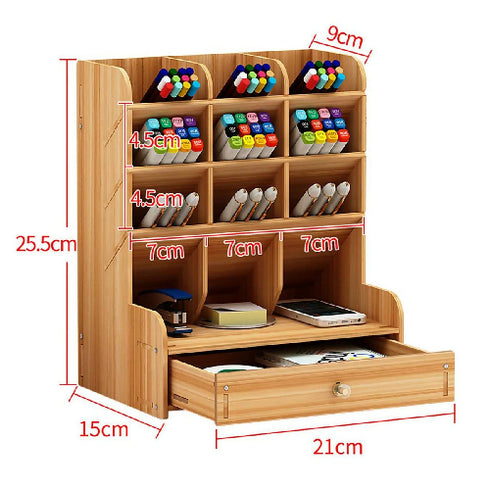 Compartments wood multi function organiser